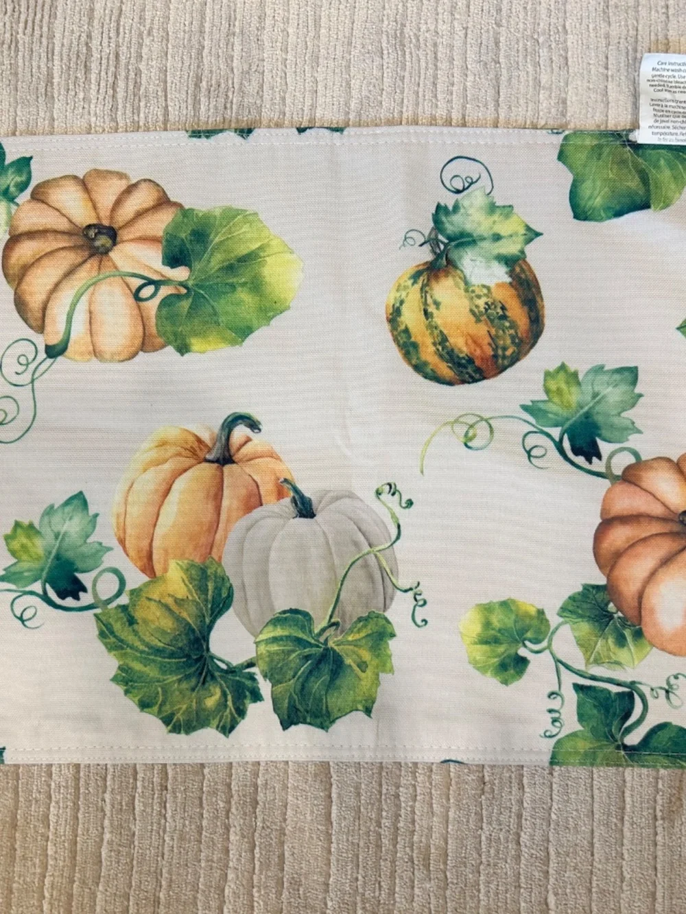 Set Of Three Fall Pumpkin Cloth Placemats. Autumn, Pumpkin Spice, Fall, Seasonal
